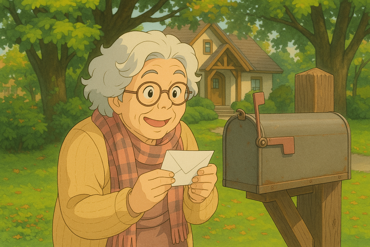 Grandma receiving mail